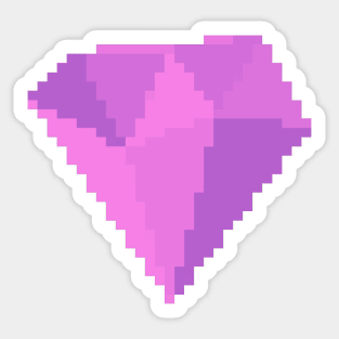 Pink Tourmaline Gem Pixel Art Sticker